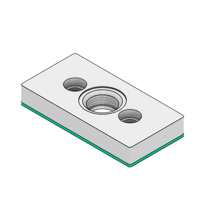 32-459012N-1 MODULAR SOLUTIONS PNEUMATIC PLATE 45MM X 90MM WITH GASKET 1/2 NPT THREADED CENTER THRU HOLE